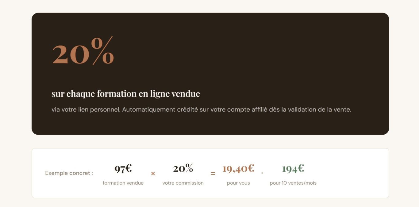 touchez une commission grâce à vos recommandation!